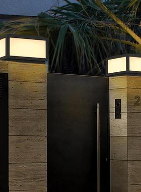 太阳能柱头灯现代简约户外防水庭院灯室外别墅围墙花园柱子灯柱灯