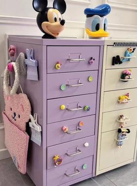 铁艺收纳柜客厅卧室少女多层抽屉柜女孩可爱斗柜落地式组合储物柜