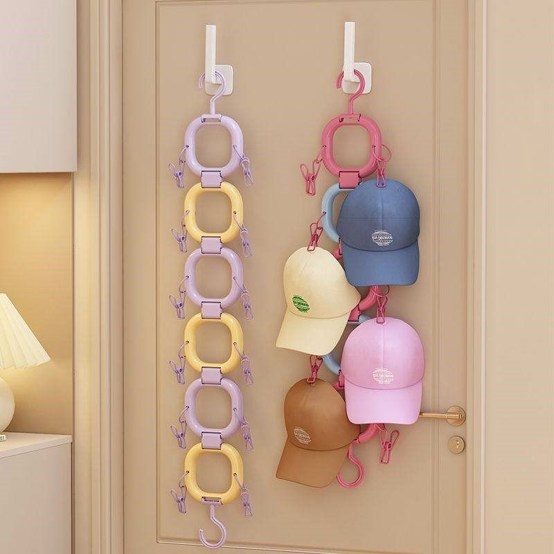【店铺热销】多巴胺挂帽子收纳神器门后衣柜鸭舌棒球帽吊带毛巾包,收纳整理,帽子收纳架,淘宝优惠券,粉丝福利购,淘宝优惠卷