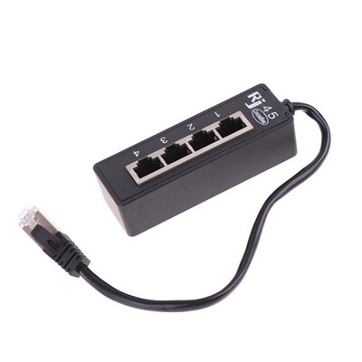 Splitter Ethernet RJ45 Cable Adapter 1J Male To 4 Female Por