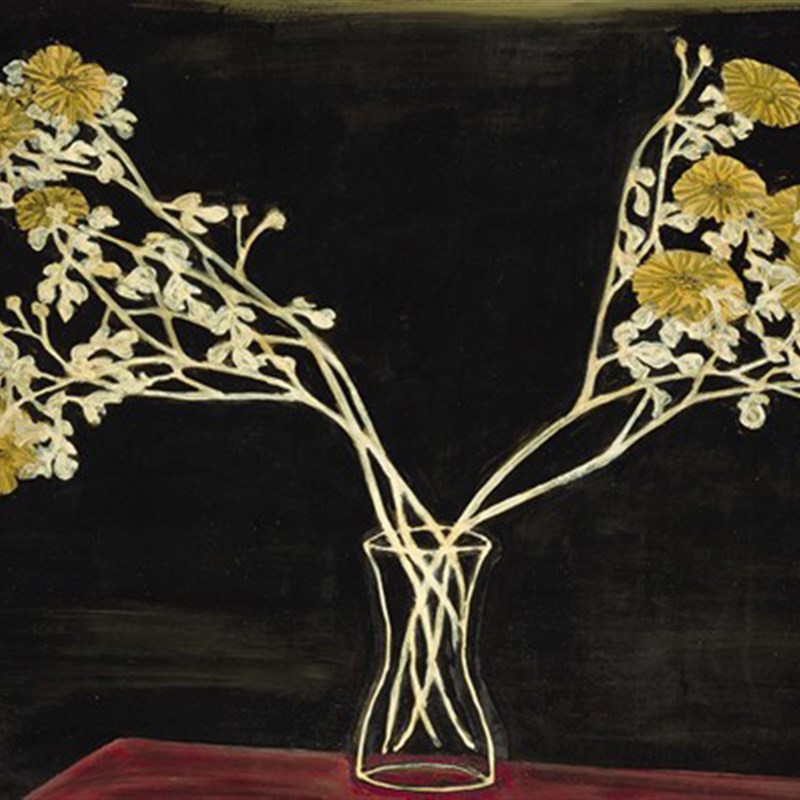 常玉油画Sanyu瓶菊临摹复制品客厅G挂画花卉装饰画手绘新中式无框