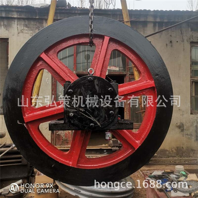 .12米立井固定天轮 煤矿斜井铸造绳轮 各种规格单槽凿井游动天轮