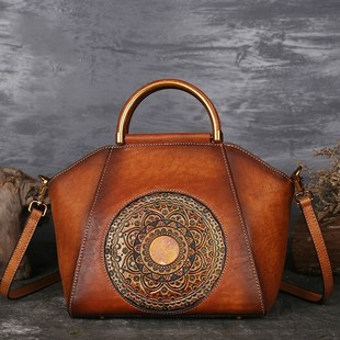 Luxury Womens Bag Chinese Style GenuJine Leather Handbags F
