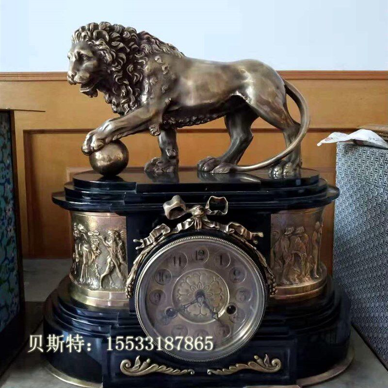 钟表古典机械纯h铜表芯报时座钟欧式家居仿古董国外回流老台钟摆