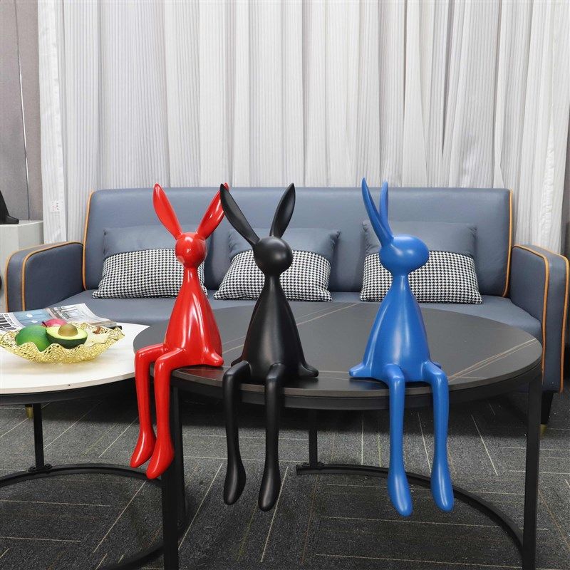 现代简约卡通坐姿长耳兔子摆件客厅电视柜酒店玄关U家居桌面装饰,家居饰品,装饰摆件,淘宝优惠券,粉丝福利购,淘宝优惠卷