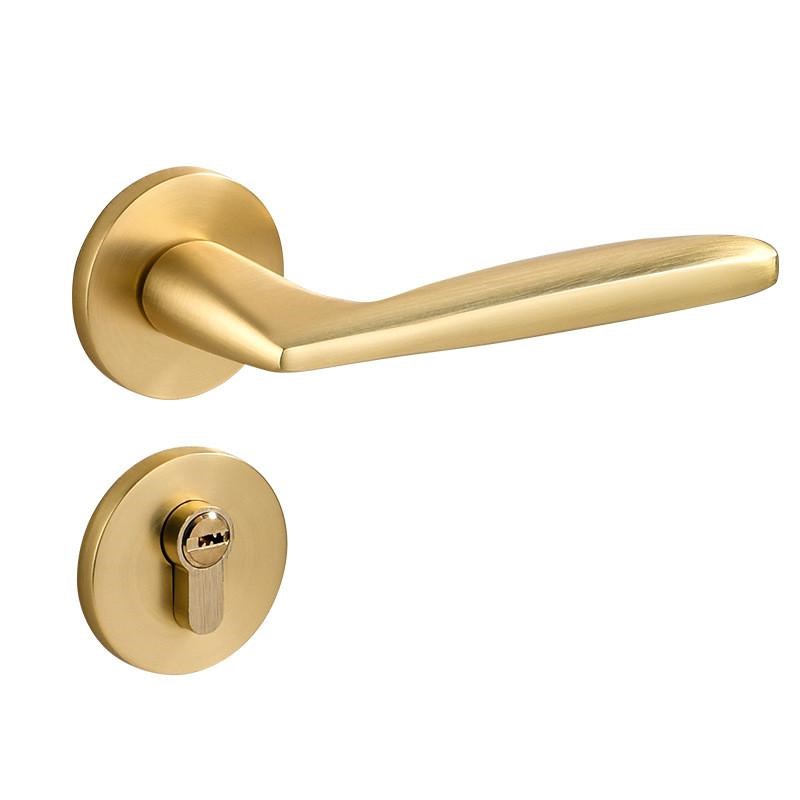 室内静音磁吸分体金色门锁家y用通用型卧室木门房门门把手房间锁