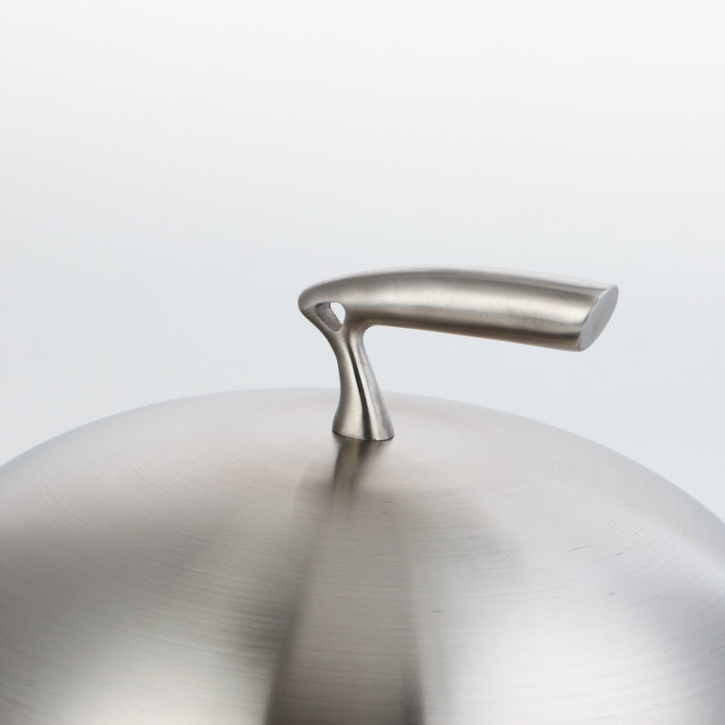 新款海豚款304不锈钢炒锅定制创意家用饭店无烟无涂Z层厨房炒锅