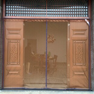 防苍蝇蚊b子的蚊帐粘贴q夏天门帘防C蚊家用网红门沙帘大门吸铁石