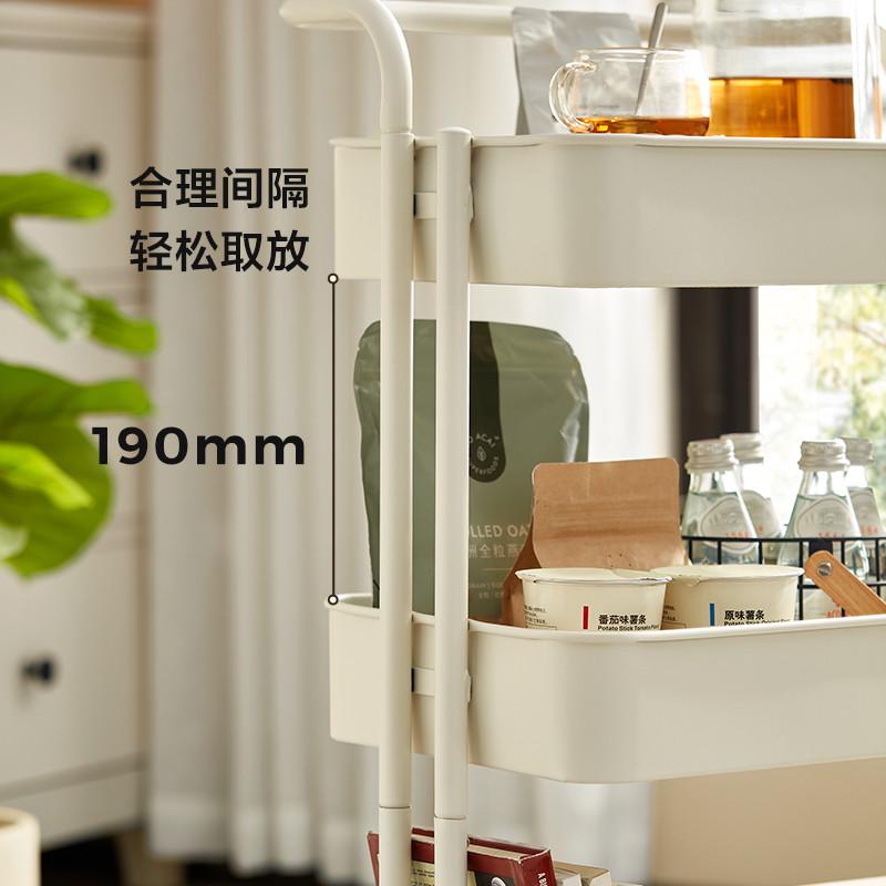 卡尼欧北风可移动带轮法白色推车客C厅置物架子收纳储物LH小393