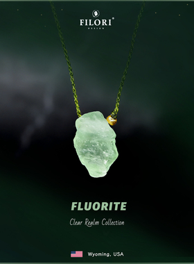 菲珞天然绿萤石原石吊坠女助事业