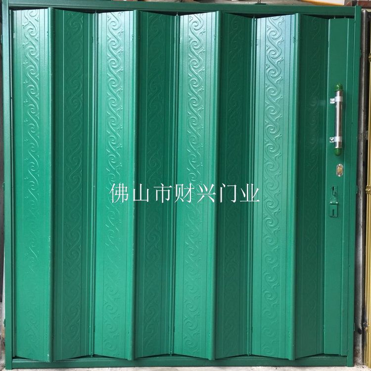 2021新款厂家定制和谐拉闸门铁质全封板推拉门折叶门防盗折叠门