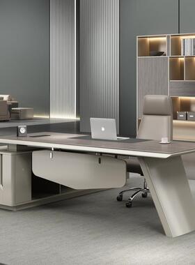 经公桌办老板桌轻奢高级感简约94079现理代桌子桌椅组合大班台办