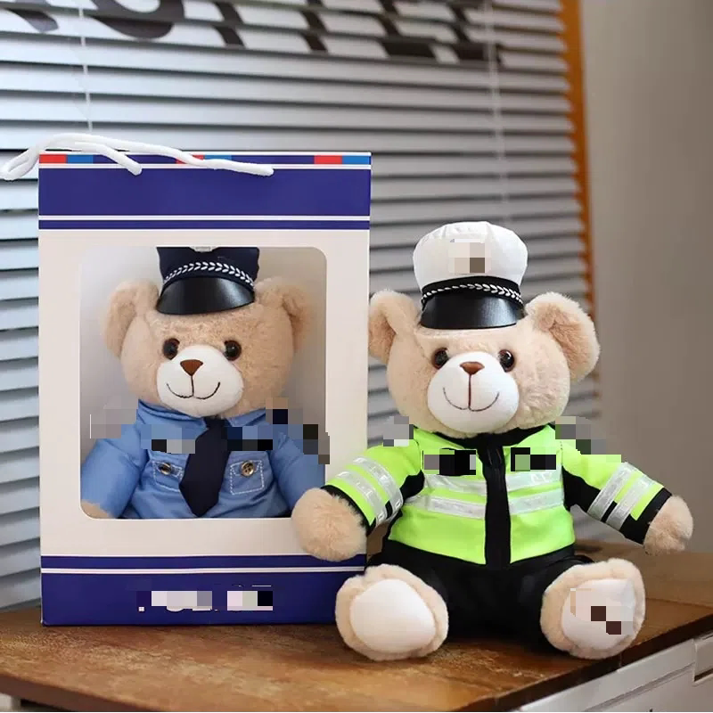 警察铁骑消防小熊公仔