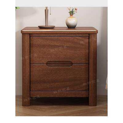 全实木床头柜简约现代中式胡桃木卧室抽屉床边柜超窄迷你整装包邮