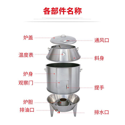 定制新款厂促劲恒木炭燃气烤鸡炉烤鸭炉商用烧鸭烤炉不锈钢烧烤吊