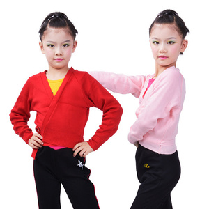 2023秋儿童舞蹈练功服跳舞毛衣女孩毛线冬季长袖披肩外套可印字