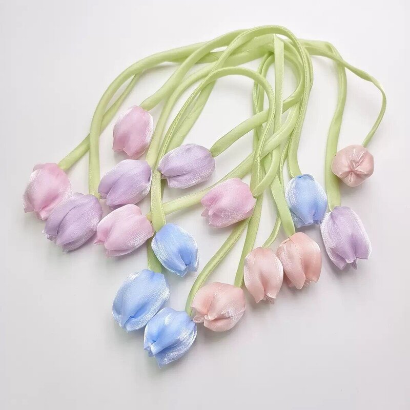 新款ins韩系郁金香蝴蝶花苞布艺花朵diy服饰包包发饰辅料