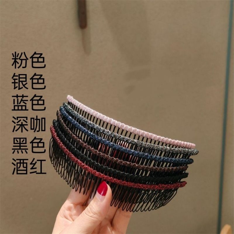 铁齿碎发刘海百搭发卡新款韩版布艺倒插发梳