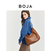 BOJA铂娅hobo包时尚 哈妮克孜同款 通勤单肩斜跨包百搭植鞣皮包