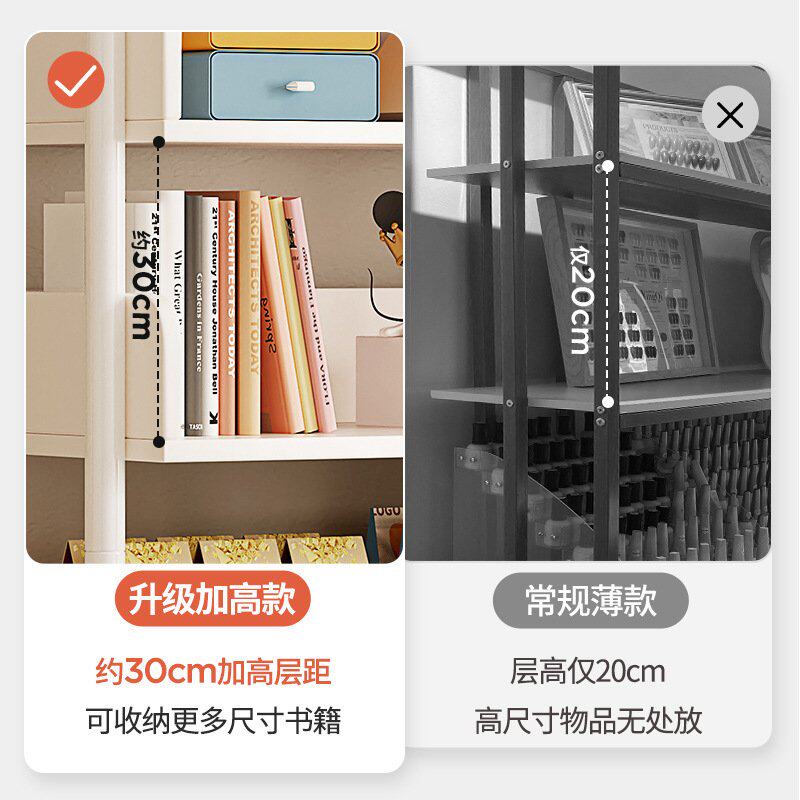 简易书架落地置物架铁艺客厅储物架货架阅读收纳架子家用卧室书柜