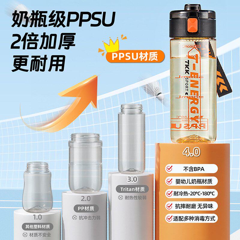 TKK夏季网红便携PPSU塑料杯学生上学运动补水随手杯个性礼品加印