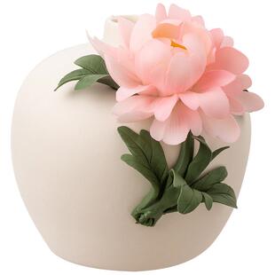何来瓷器花瓶摆件牡丹花手工捏花插花现代客厅家居餐厅酒柜装饰品