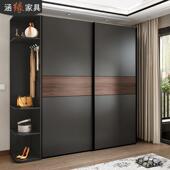 北欧卧室推拉门衣柜2门3门现代简约大容量移门衣橱角柜可定制B2