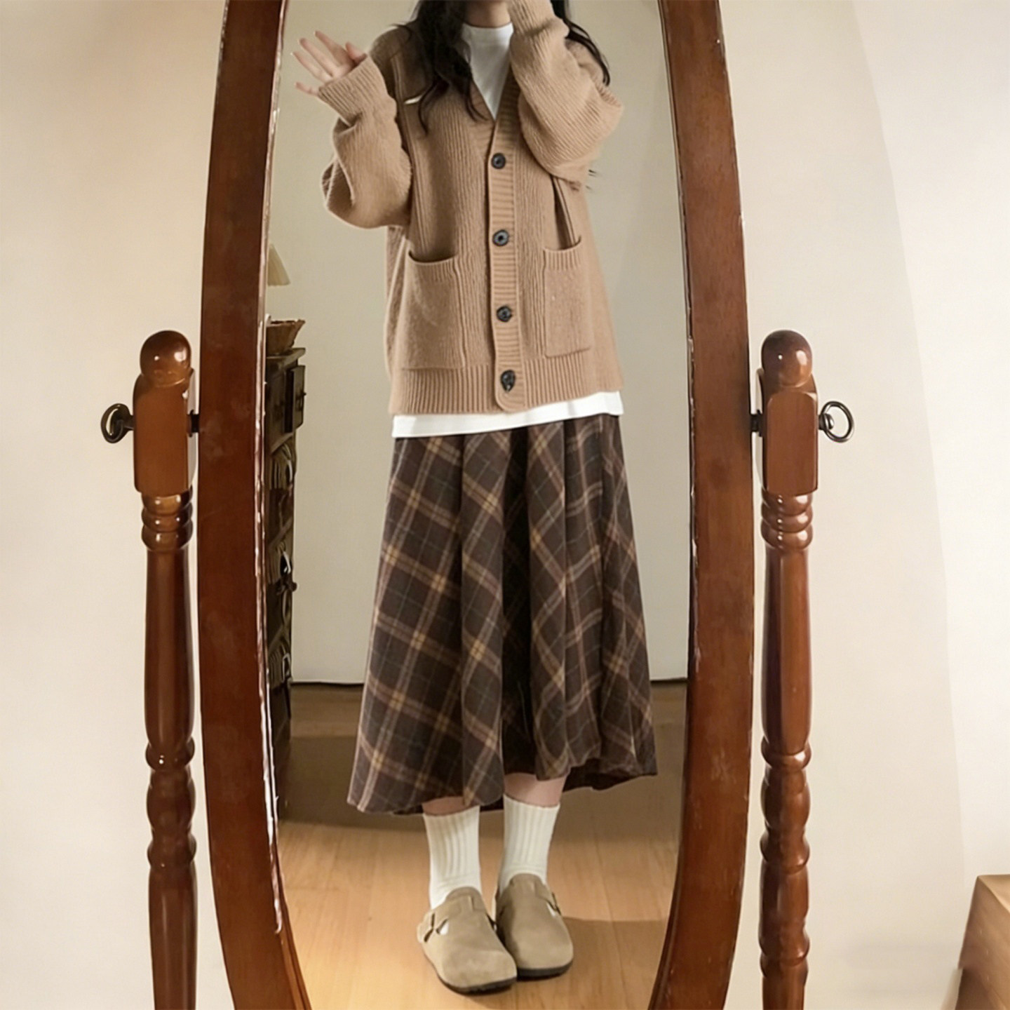 大码女装胖mm复古格纹毛呢半身裙女大码显瘦A字中长款高腰裙子潮,女装/女士精品,大码半身裙,淘宝优惠券,粉丝福利购,淘宝优惠卷