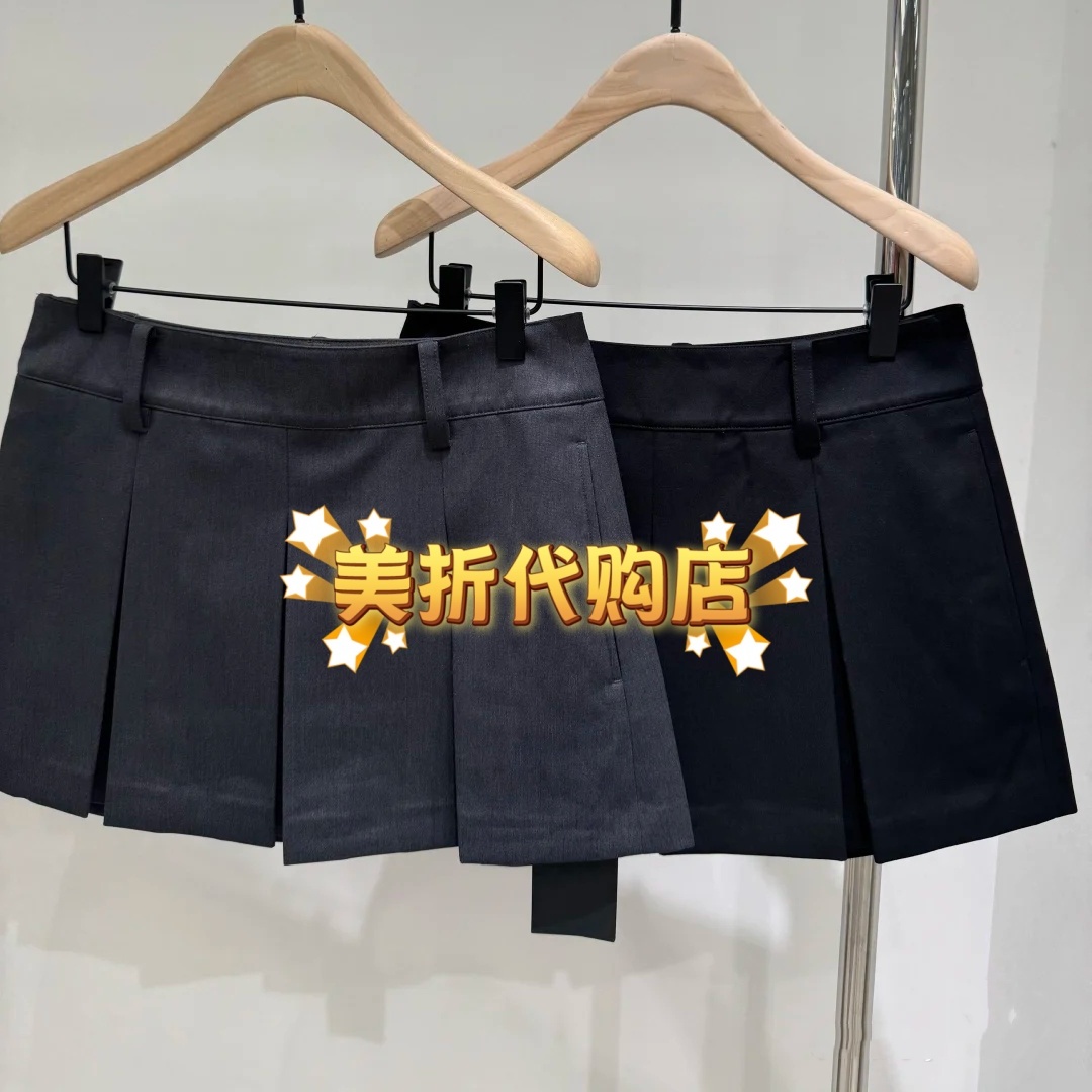 MOCO正品代购学生减龄宽百褶半裙