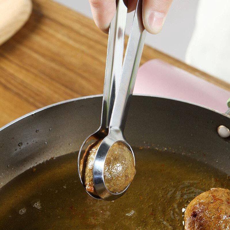 新款耐高温多功能不锈钢鸡蛋夹丸子捞面厨房夹子加厚肉丸子防烫夹