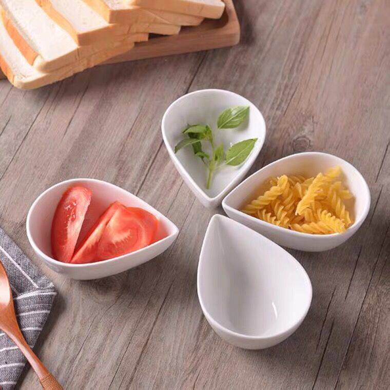 陶瓷水滴碗家庭餐具酱料碟烘焙烤碗小吃甜品碗鱼子酱小酱料碗