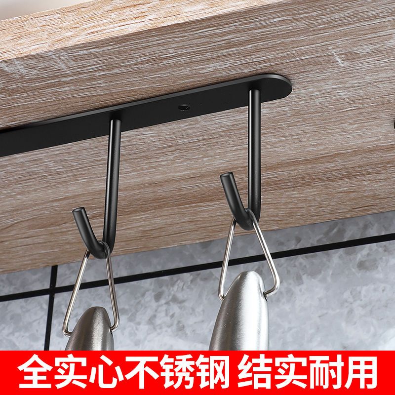 墙壁免打孔吸盘不锈钢粘钩厨房门后强力粘胶壁挂式高承重无痕挂钩