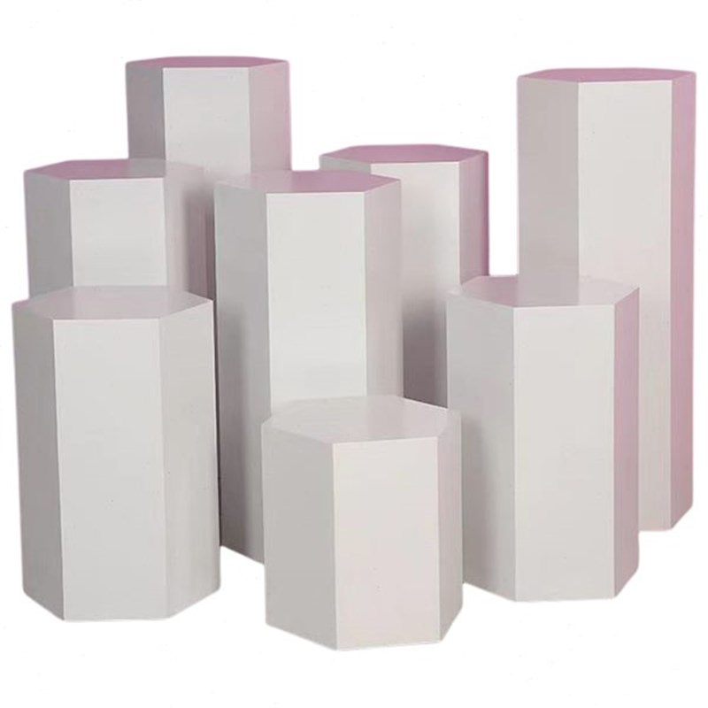 橱窗展示台形异底座型模特定做六展示柜边台烤漆道具六.角木制组