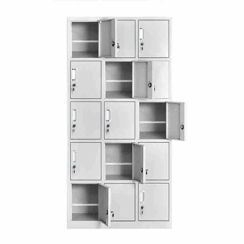 国瑞信德钢制1h5门储物柜更衣员工柜带隔板车间员工换鞋铁皮柜180