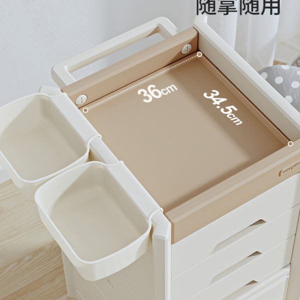 babyviva儿童储物柜玩具收纳柜床头置物架护理推车移动奶瓶整理箱