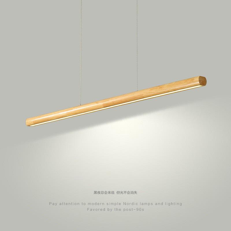 胡桃木餐厅吊灯日式简约实木灯具新中式禅意茶室灯长条书房餐桌灯