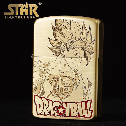 STAR恒星S41机型黄铜做旧精雕填漆七龙珠煤油打火机黄铜煤油机