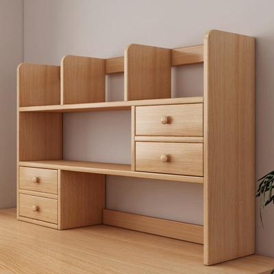 实木桌面书架学生家用书桌收纳置物架桌上简易柜子储物柜儿童书柜