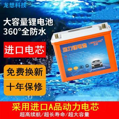 锂电池12v大容量防水聚合物疝气灯户外推进器200ah锂电瓶2023新款