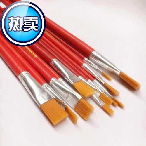 极速水彩油画笔红杆排笔新款毛刷F水粉颜料笔刷胶工业补漆笔