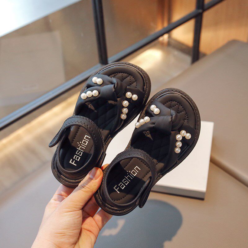 新品女童凉鞋g2026年夏季中大童公主风软底沙滩鞋夏款洋气珍珠儿