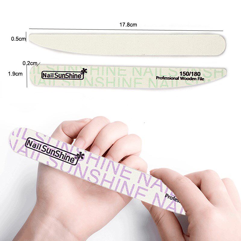 极速Naail Sunshine 16 Pcs/set White Wooden Nail File 100/150