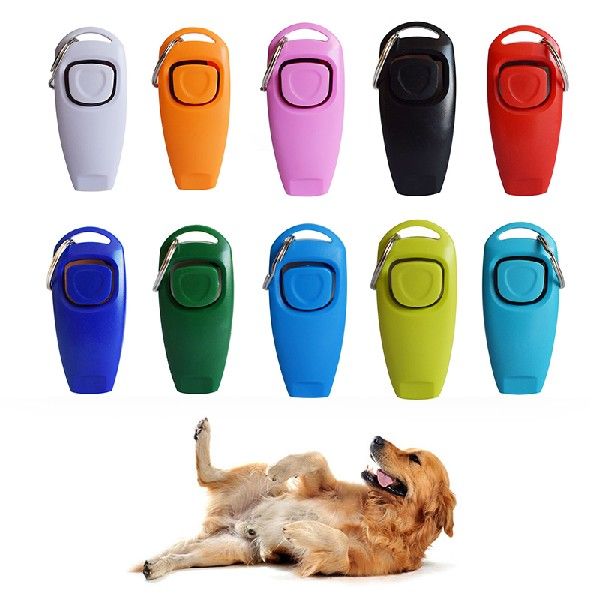 速发Pet Dog Training Whistle Clicker 2 In 1 Dogs Trainer Cli