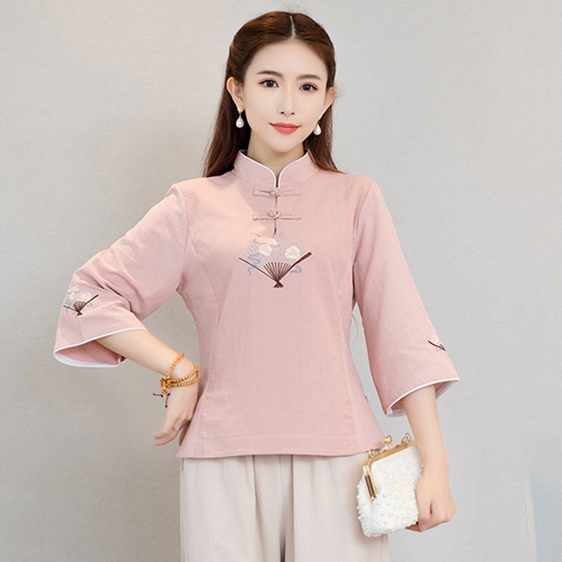 棉麻中式女c装中国风唐装禅意茶服茶艺服装禅服养生馆采耳师工作