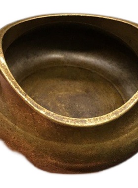 极速实心黄铜小香炉迷你双耳圆肚三足铜炉宣德炉一W炷香铜炉子香