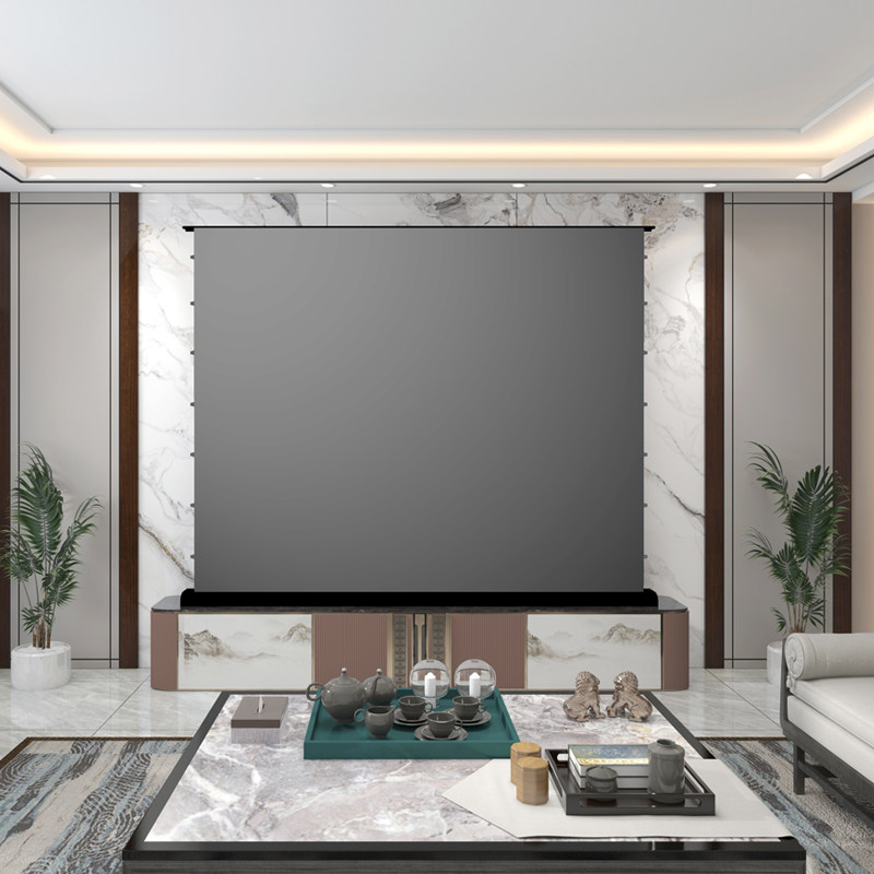 极速雄爵a抗光投影幕布家用高清拉线电动地升幕布移动便携地拉式