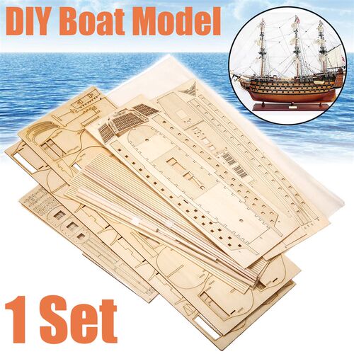 极速1 Set DIY Handmade Assembly Ship Wooden Sailing BoZat Mo