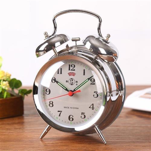 极速闹钟机械合飞复古怀旧款上发条金属钟表超大T铃声打铃床头学