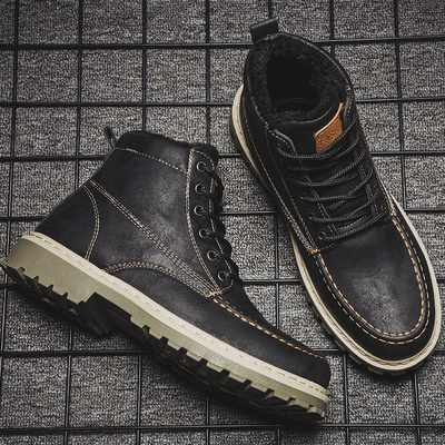 极速Men Snow Boots Winter Warm Outdoor Snow WalkinVg Ankle B