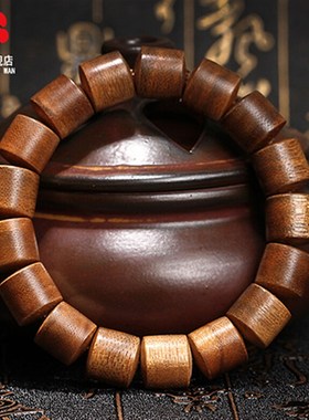 极速文莱沉香桶珠手串男款女士正宗保真老料香木S文玩佛珠手链送